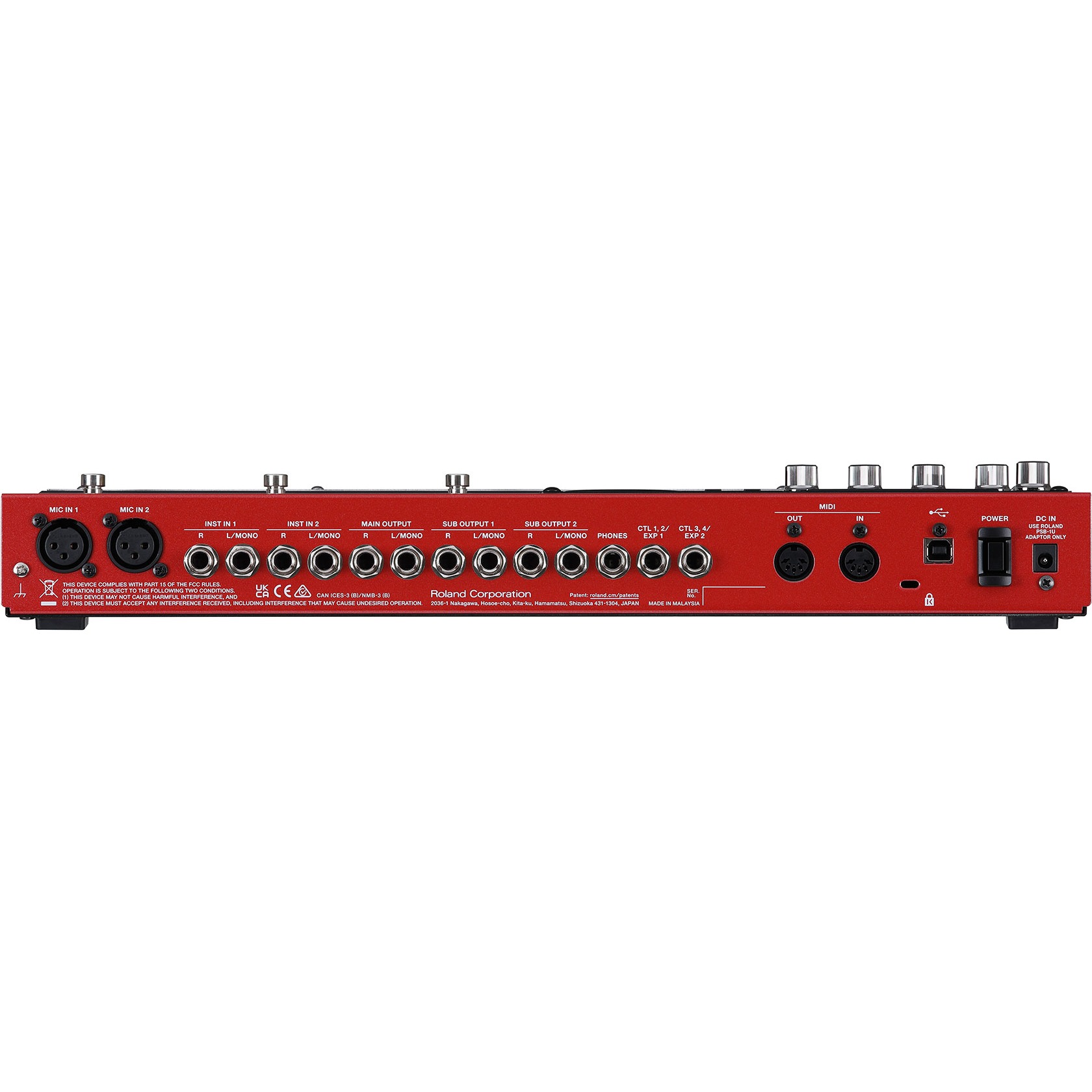 BOSS RC-600 Loop Station リアパネル 入出力